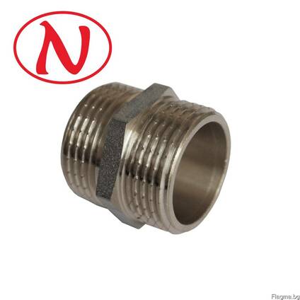 Brass Nippel 1/2"M-1"M (Nikel) /HS