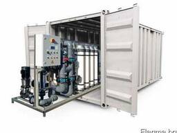 Modular water treatment systems in containers